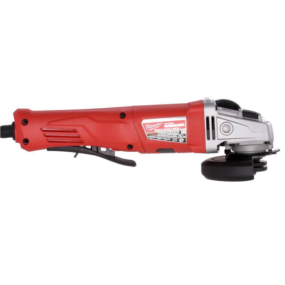 MW 11 Amp Corded 4-12 in. Small Angle Grinder with No-Lock Paddle 6142-31