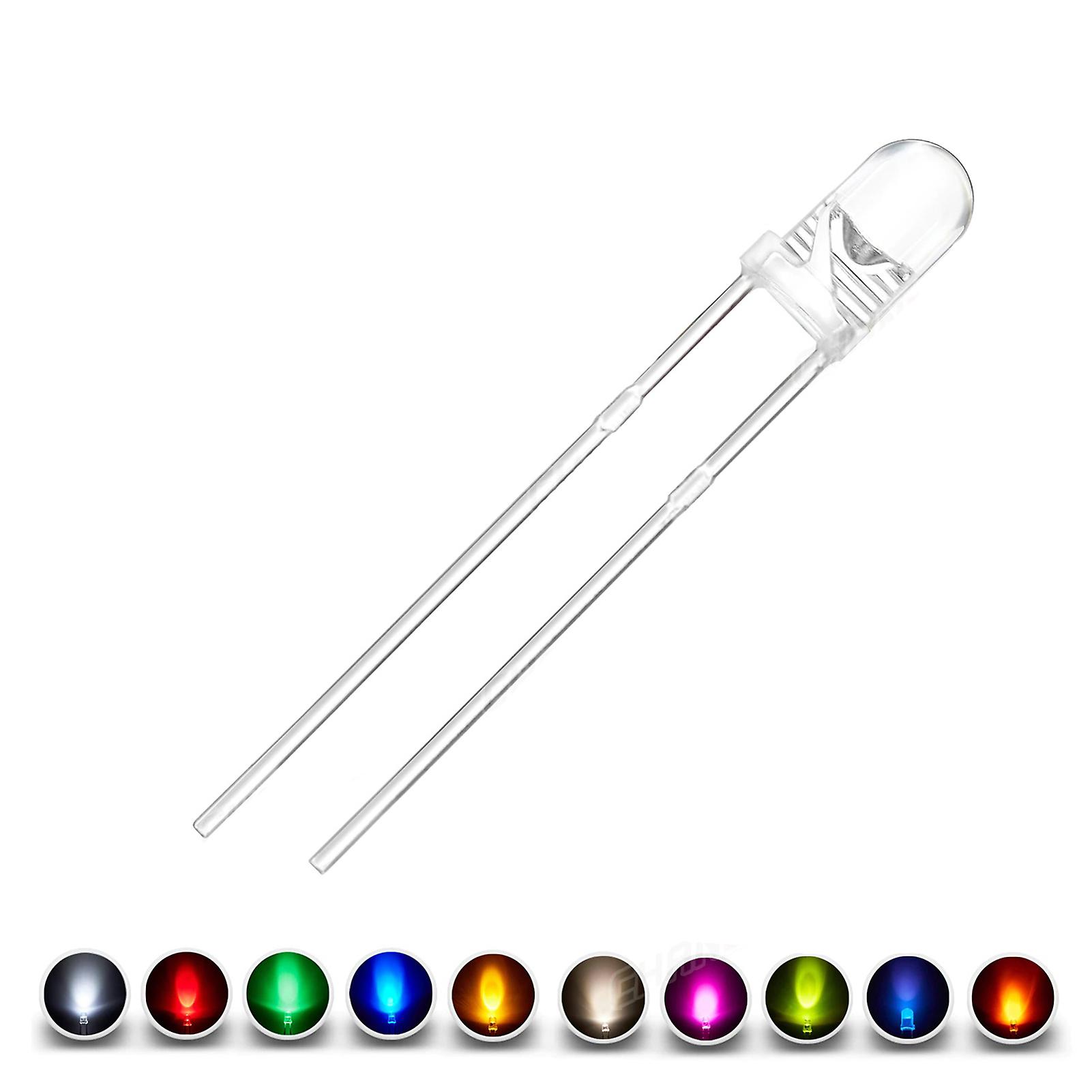 200pcs 5mm Round Led Diode Flashing White Fast Slow Flash Diffused Light (white 5mm)