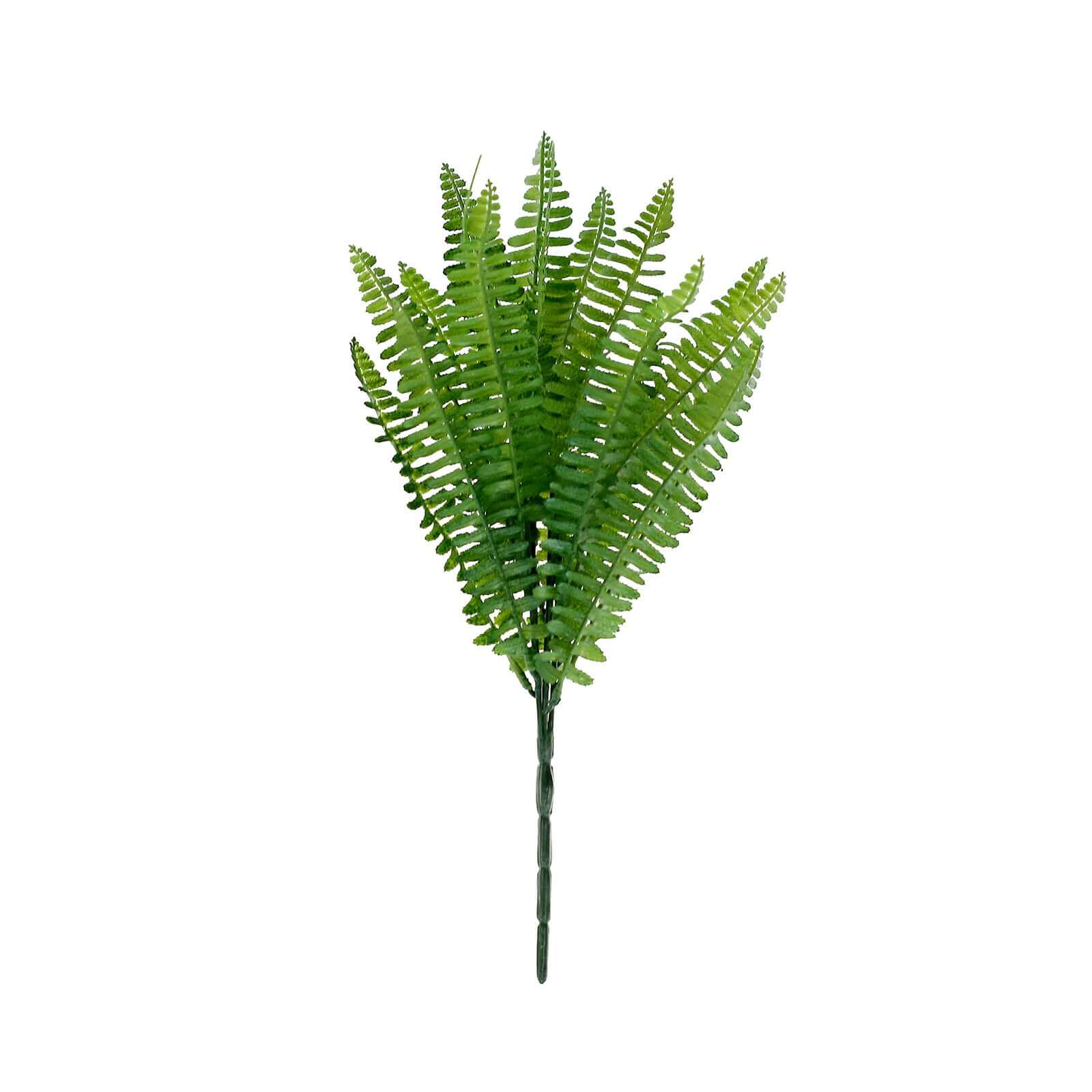 2 Stems Green Artificial Boston Fern Leaf Plant Indoor Faux Spray 18