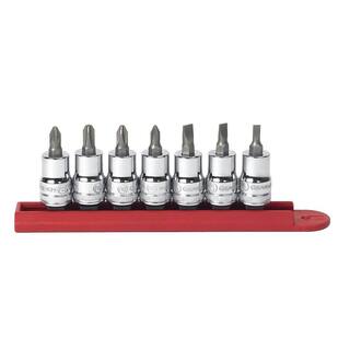 GEARWRENCH 38 in. Drive SlottedPhillipsPozidriv Screwdriver Bit Socket Set Bit Socket Set (7-Piece) 80577