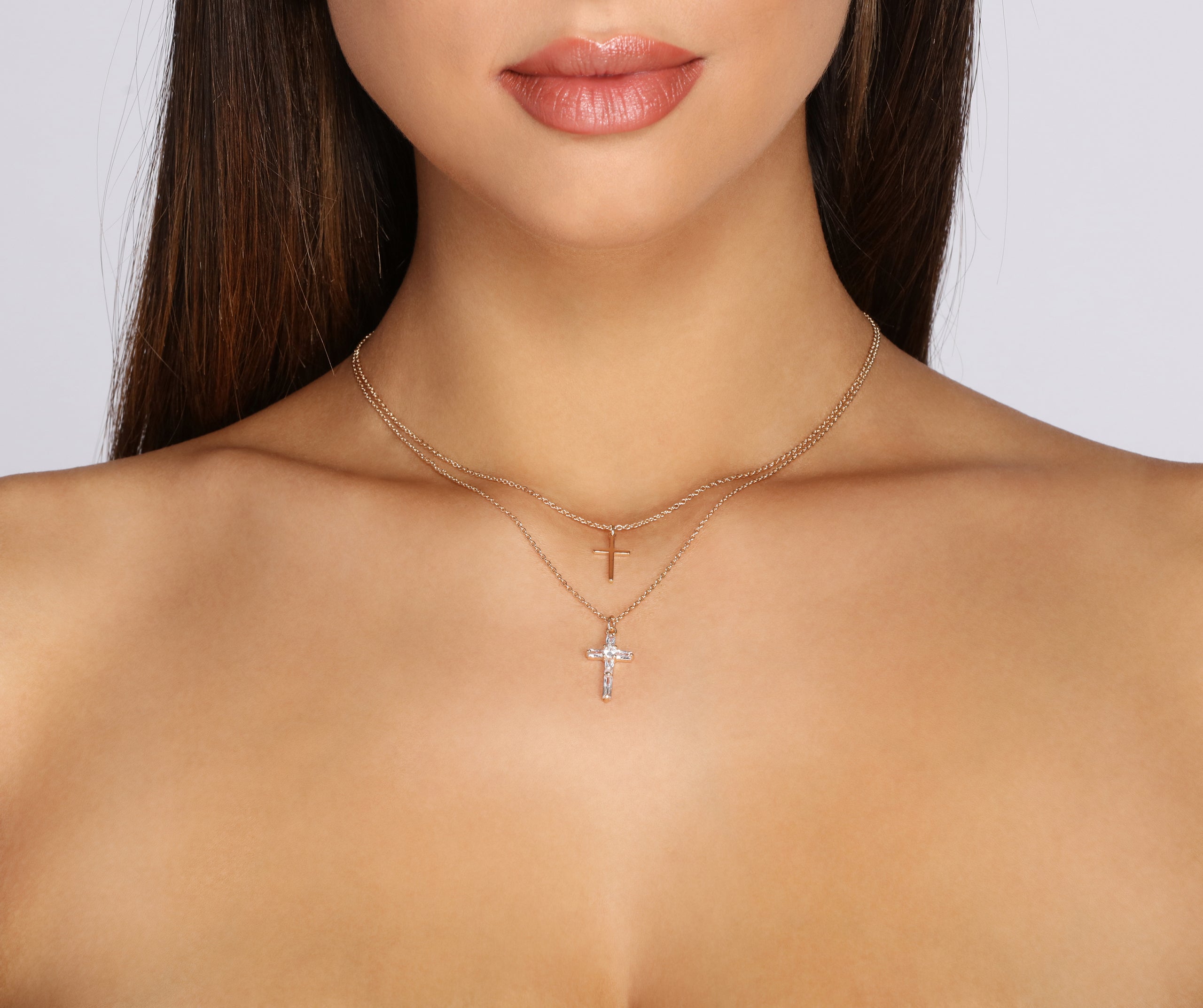 Send Me An Angel Cubic Zirconia Cross Necklace