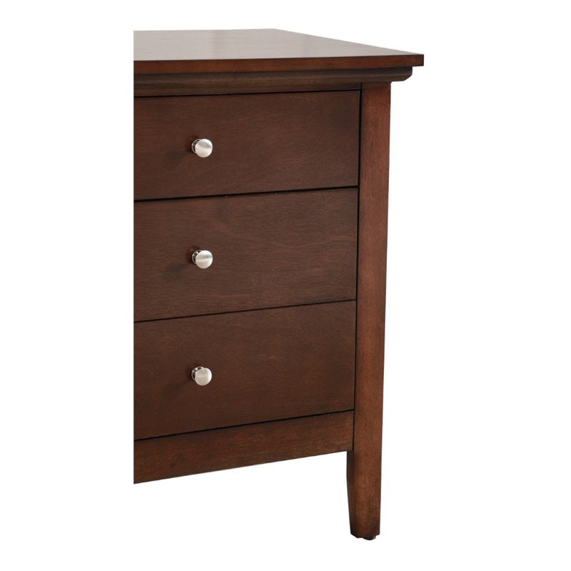 Home Square 3 Drawer Wood Nightstand Set in Cappuccino (Set of 2)