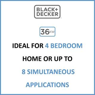 BLACK+DECKER 36 kW 6.2 GPM Residential Electric Tankless Water Heater Ideal for 4 Bedroom Home Up to 8 Simultaneous Applications BD-36HD