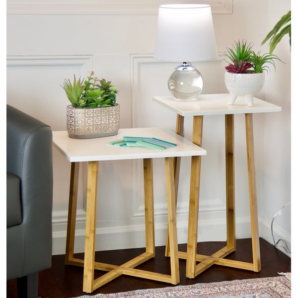 Solid Bamboo Frame Side Table