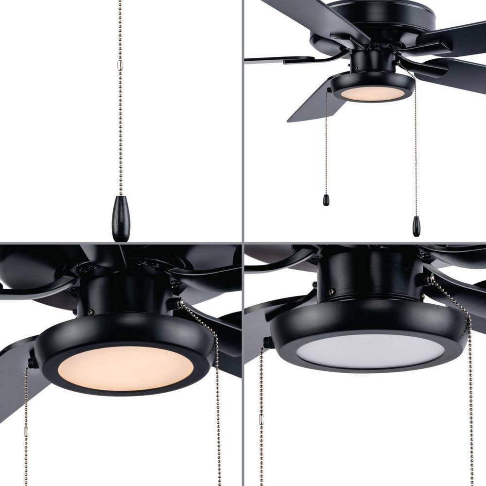 Progress Lighting AirPro 7 in. Matte Black Integrated LED Edgelit Ceiling Fan Light Kit with White Opal Shade P260002-31M-30