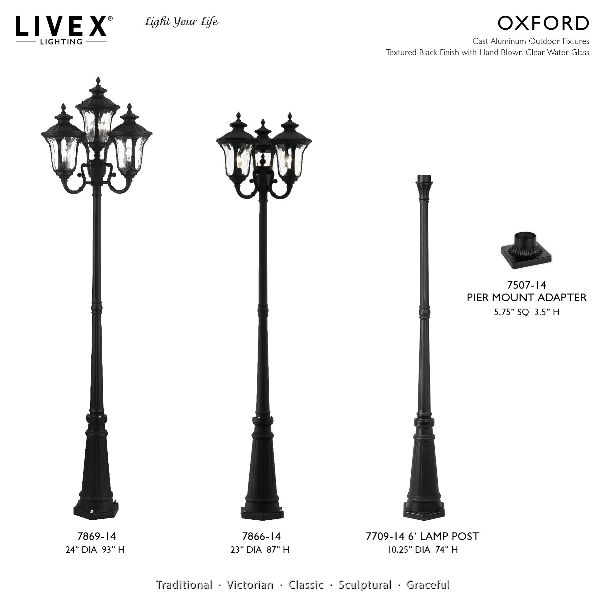 Livex Lighting Oxford 4 Light Outdoor 4 Head Post