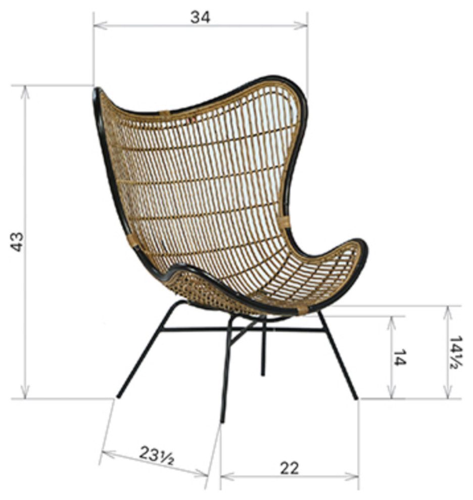 Bamboo  ampBlack Scoop Chair   Tropical   Outdoor Lounge Chairs   by Design Mix Furniture  Houzz