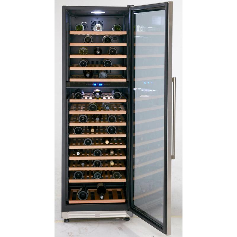 Avanti 24in 154-Bottle Designer Freestanding/Built-In Dual Zone Wine Cooler WCF154S3SD