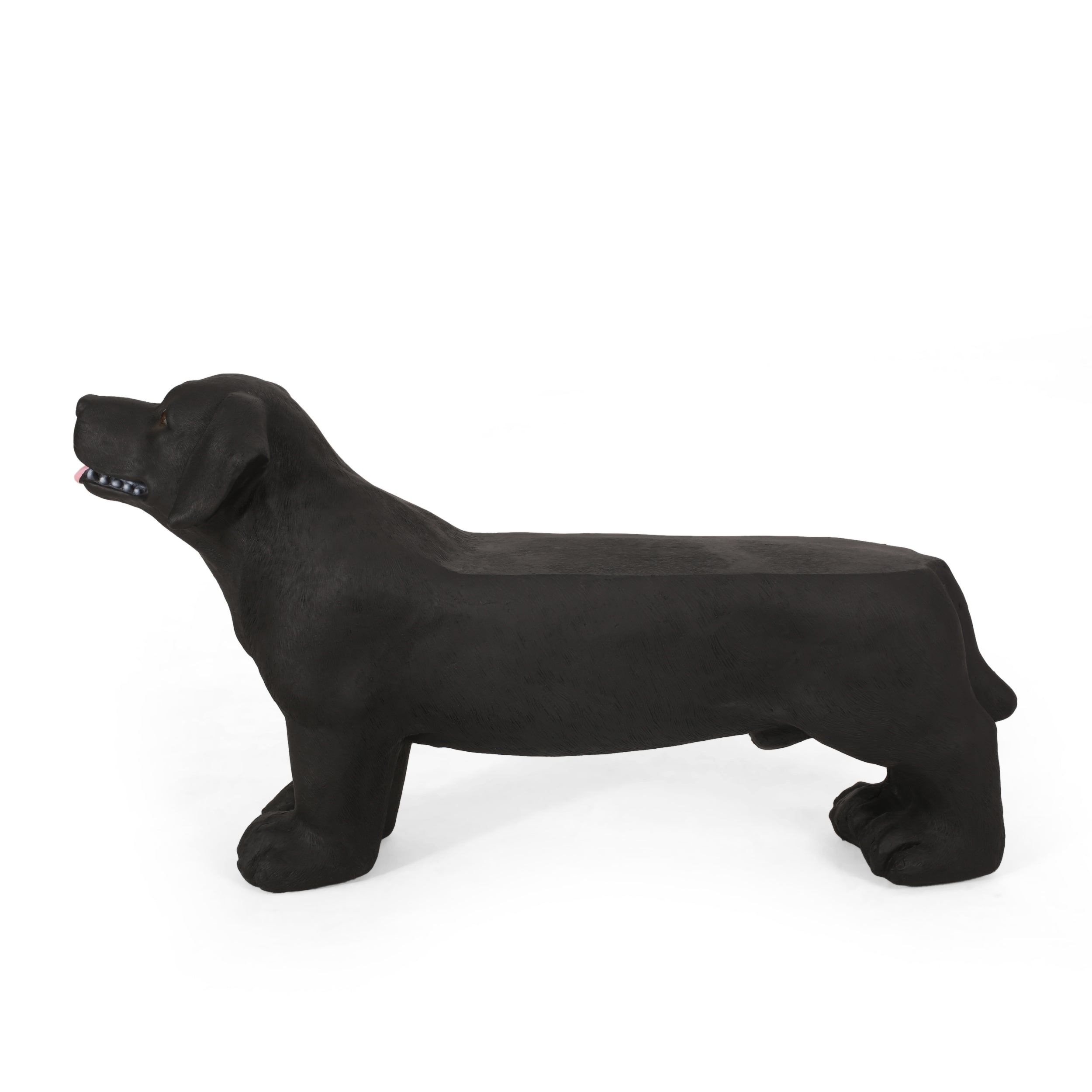 Cullimore Outdoor Labrador Dog Garden Bench, Matte Black