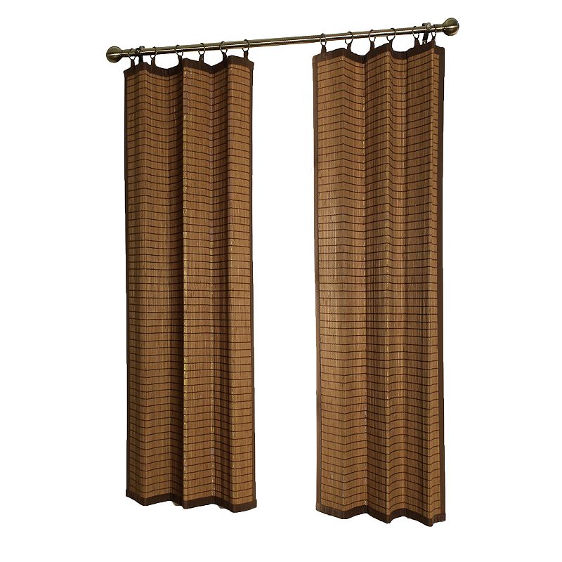 Versailles Home Fashions Bamboo Wood Curtain Ring Top Window Curtain