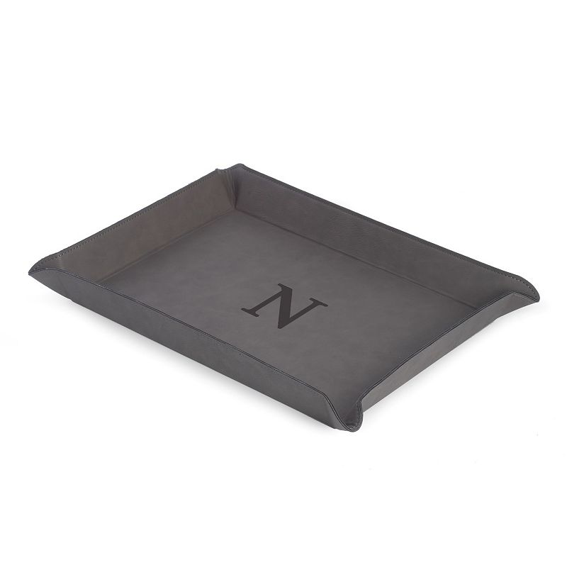 Initial Monogrammed Black Valet Tray