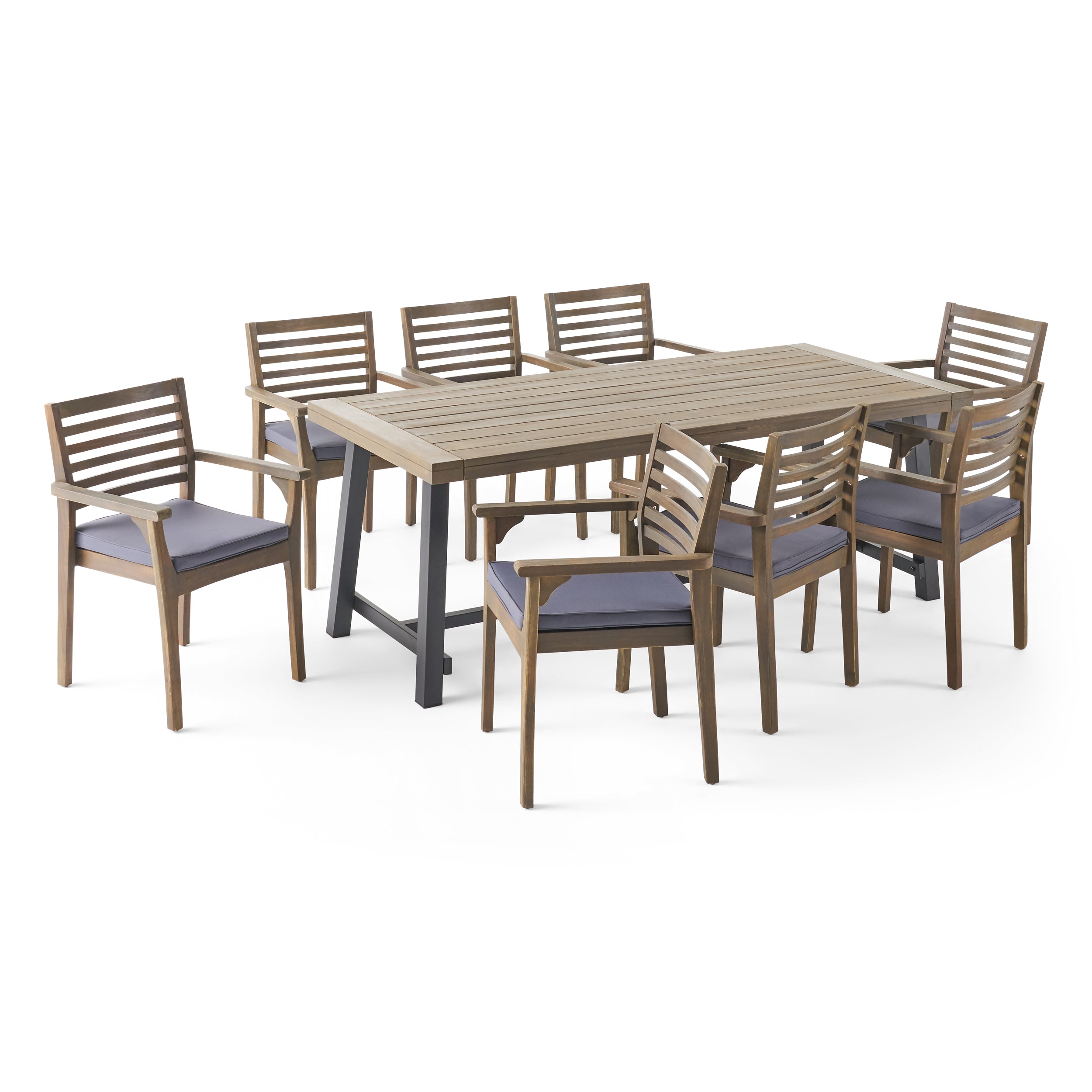 Kase Outdoor Acacia Wood 8 Seater Dining Set