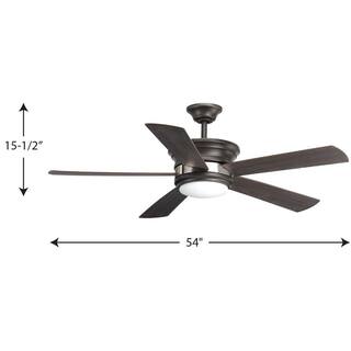 Progress Lighting Harranvale Collection 54 in. LED Indoor Graphite Industrial Ceiling Fan with Light Kit and Remote P2540-14330K