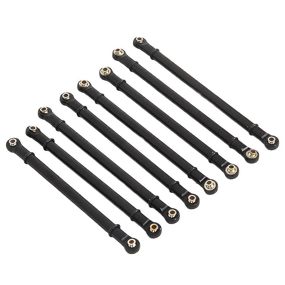 8pcs Cnc Aluminum Alloy Link Plastic Rod Kit Compatible With 1/10 Rc Car，black