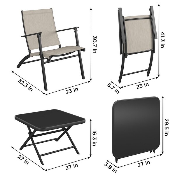 COSCO 5Piece Outdoor Folding Sling Chat Set