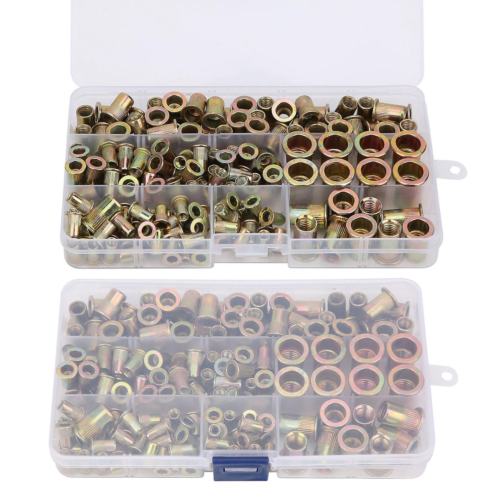 150pcs / Box Mixed Zinc Plated Rivet Nut Threaded Rivet Nut Insert Nut M4m10 Set