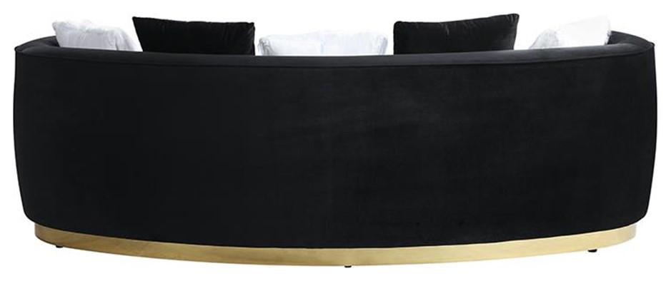 ACME Achelle Sofa with 5 Pillows in Black Velvet   Contemporary   Sofas   by Simple Relax  Houzz