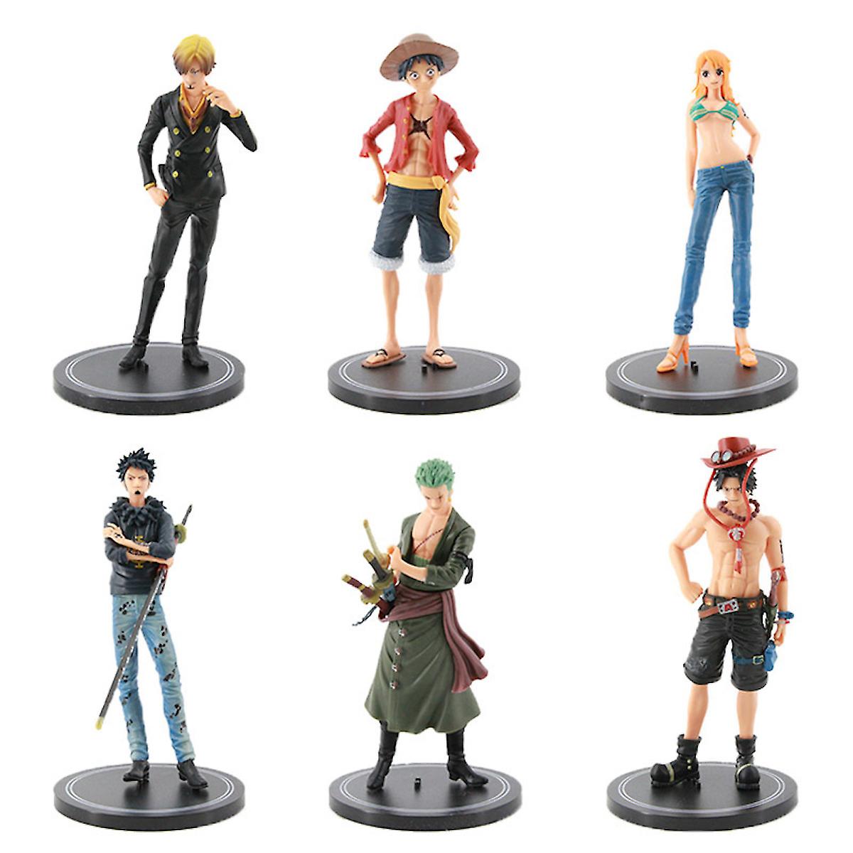 6pcs/nami Sanji Zoro Ace One Piece Figure Anime Toy Model 18cm