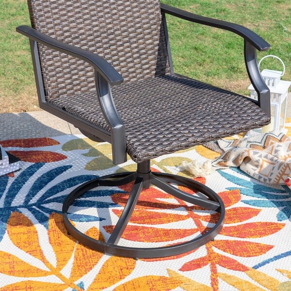 MAISON ARTS Outdoor 7piece Metal and Faux Rattan Dining Set