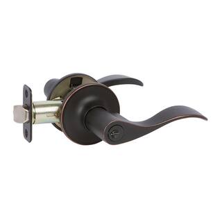 DELANEY HARDWARE 5-Bennett Edged Oil Rubbed Bronze Entry Door Handles and 5-Edged Oil Rubbed Bronze Sgl Cyl Deadbolts All Keyed Alike KIT#BN3007R-PP