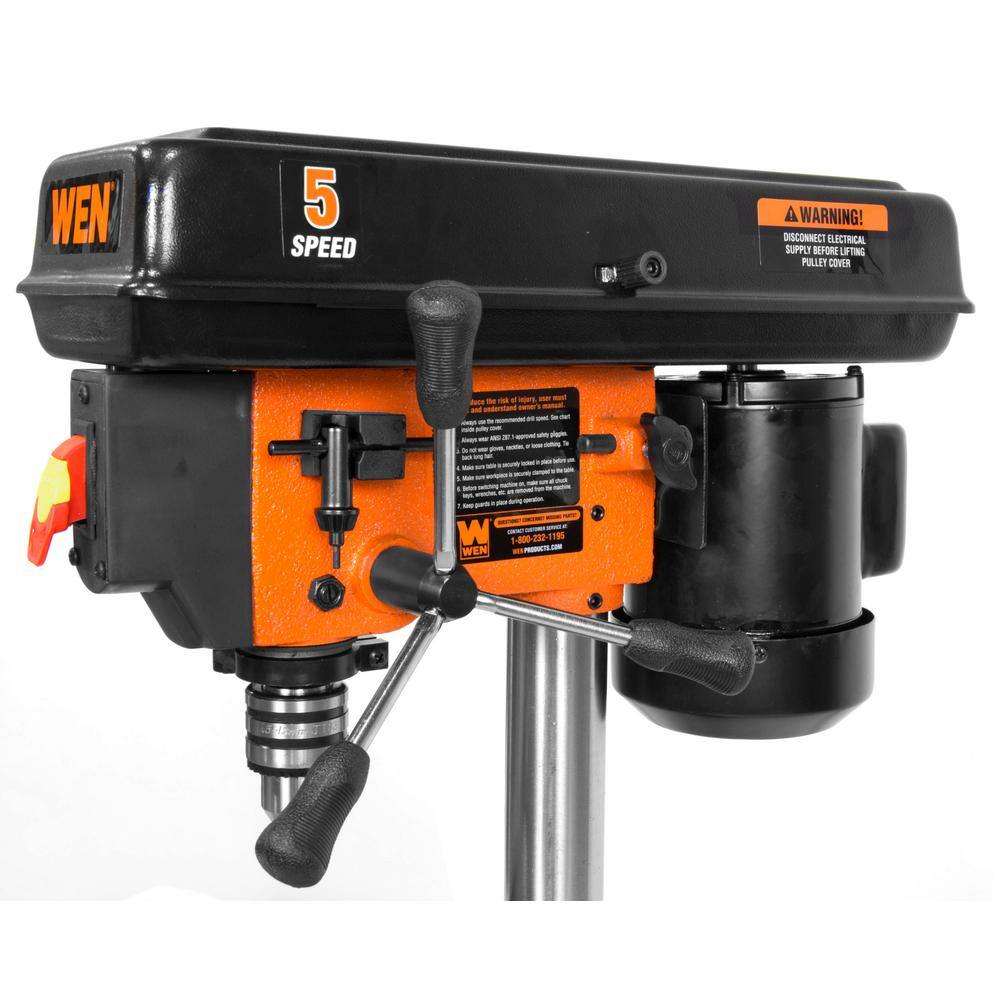 WEN 2.3-Amp 8 in. 5-Speed Cast Iron Benchtop Drill Press with 12 in. Chuck Capacity 4206T