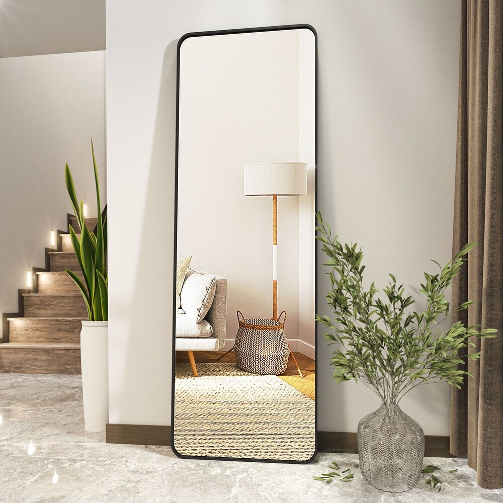 64 x 21 Full Length Floor Mirror with Rounded Corners