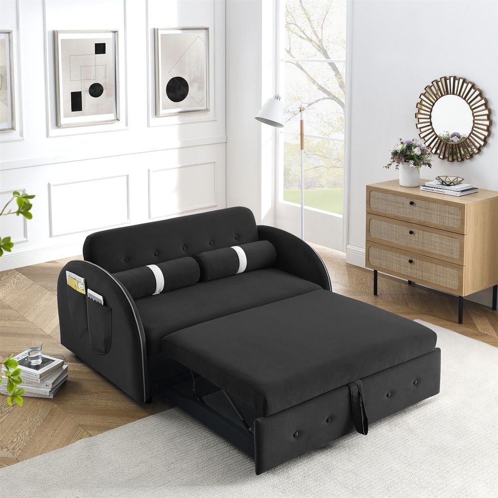 Pull Out Sleep Sofa Bed Loveseats Sofa Couch Adjsutable Backrest