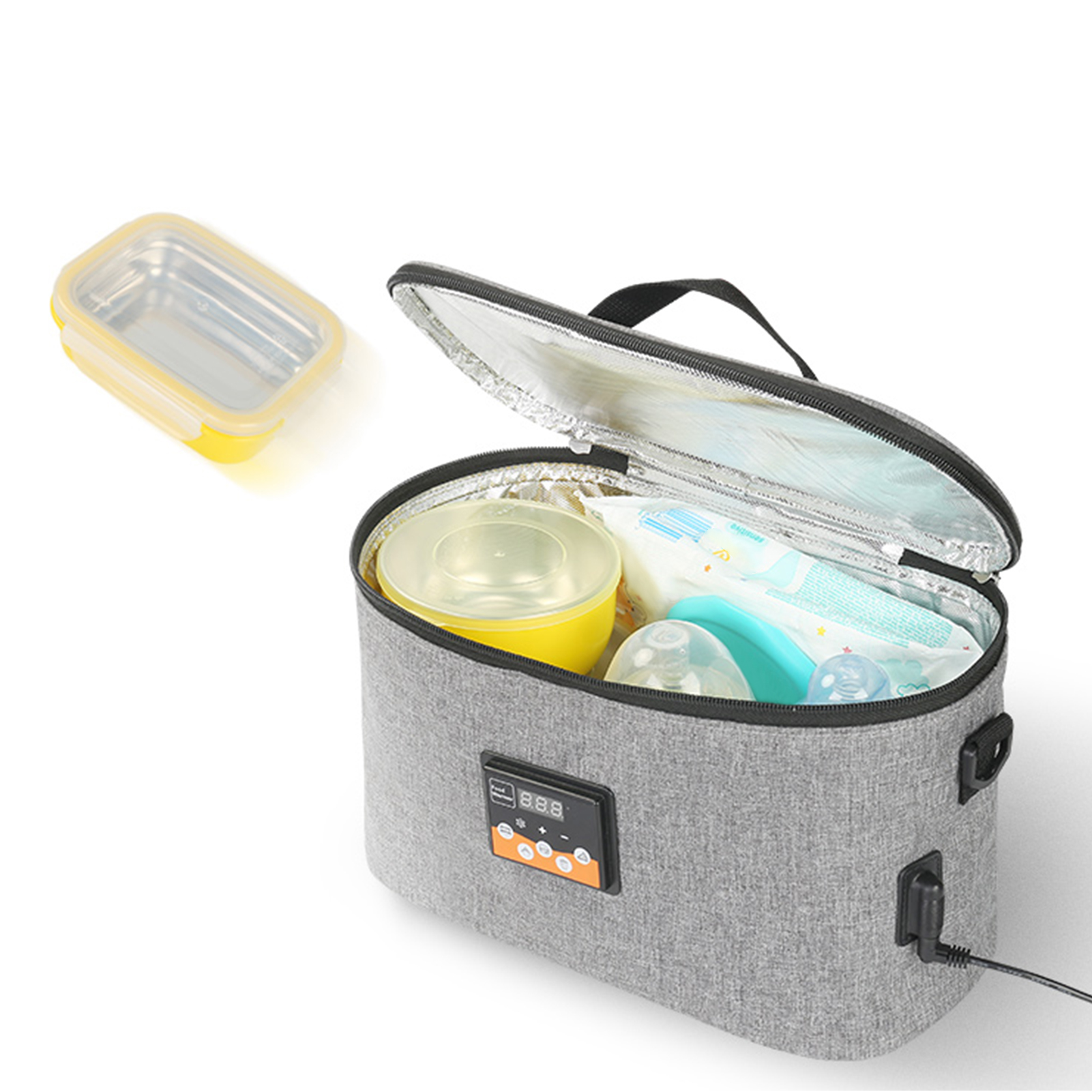 Portable Oven Car Food Warmer Mini Oven with Digital Display Temperature Preset 8L Electric Car Heating Lunch Box for Road Trip Camping Picnic On The Go Office Work