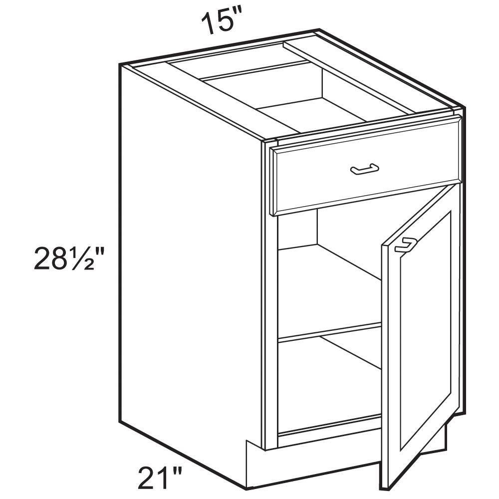 Home Decorators Collection Newport Blue Painted Plywood Shaker Stock Assembled Base Kitchen Cabinet Desk Soft Close Rght 15 in. x 28.5 in. x 21 in. DDO15R-NMB