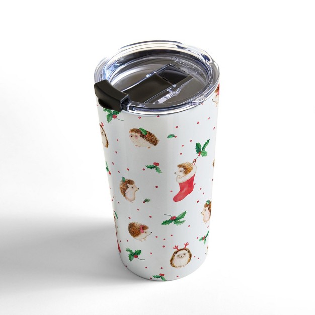 Ninola Design Hedgehog Yuletide 20 Oz Stainless Steel Travel Mug Deny Designs