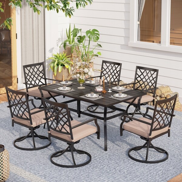 MAISON ARTS 7Piece Metal Outdoor Patio Dining Set