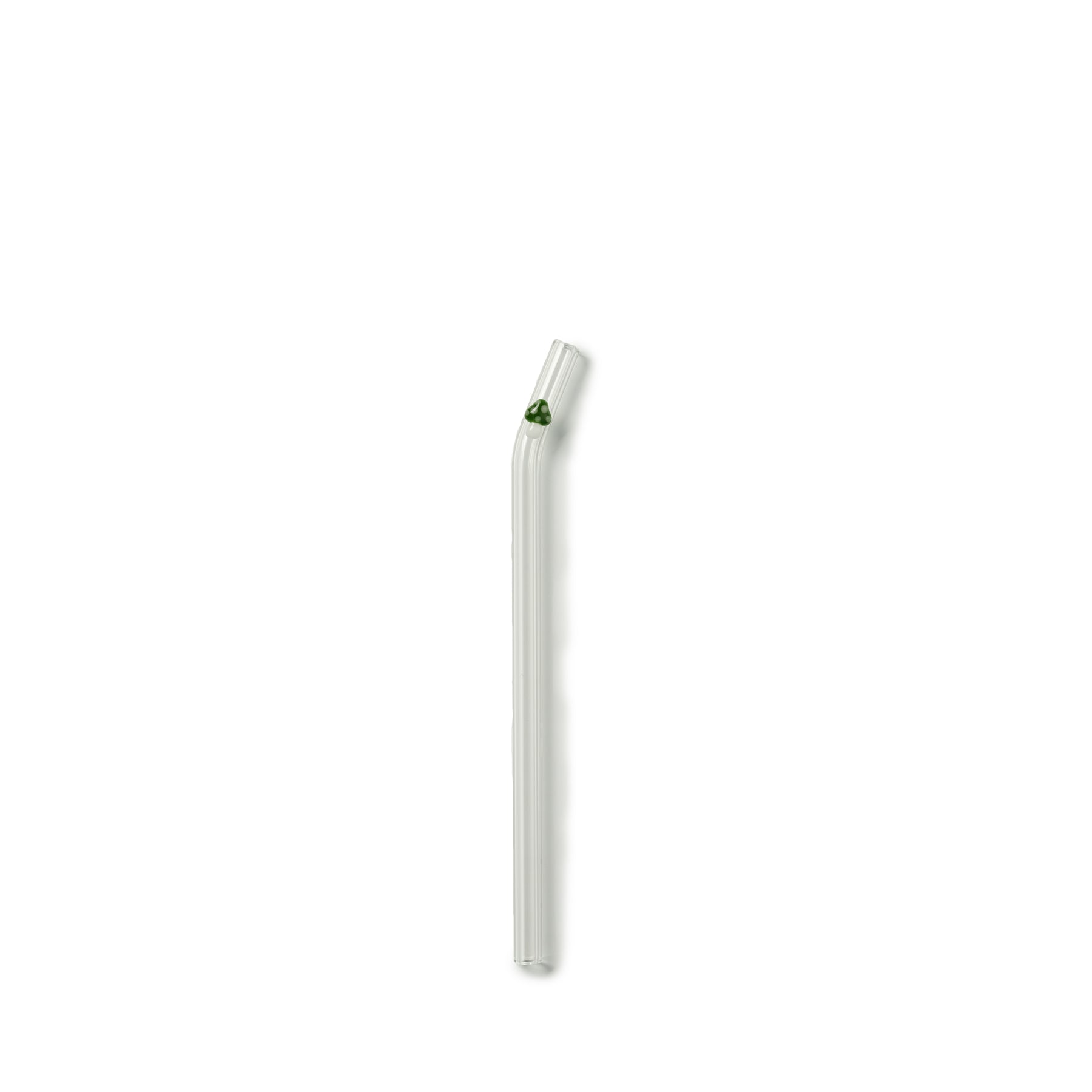 Green Mushroom Curved Straw