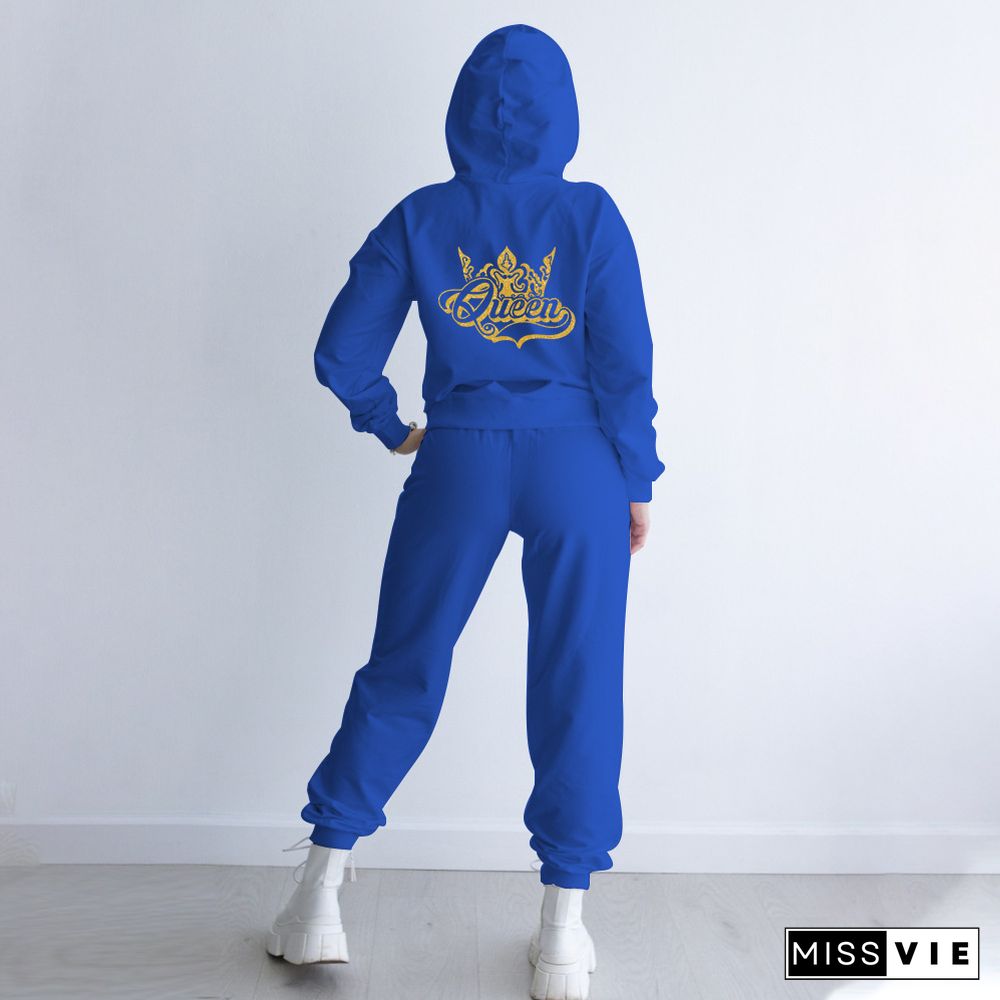 Hoodies Sporty Sweatshirt And Skinny Pants Tracksuit