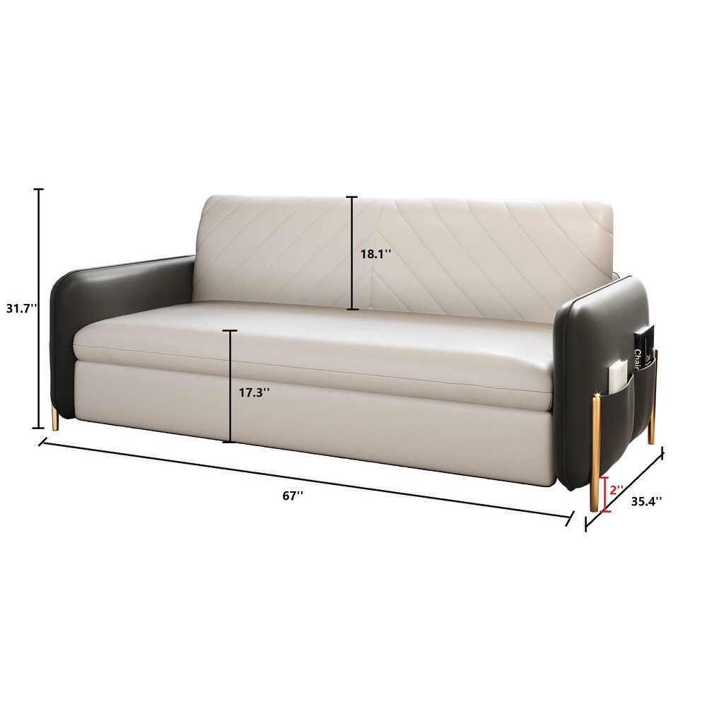 JASIWAY 67 in. Width Modern Pull Out Queen Size Sofa Bed