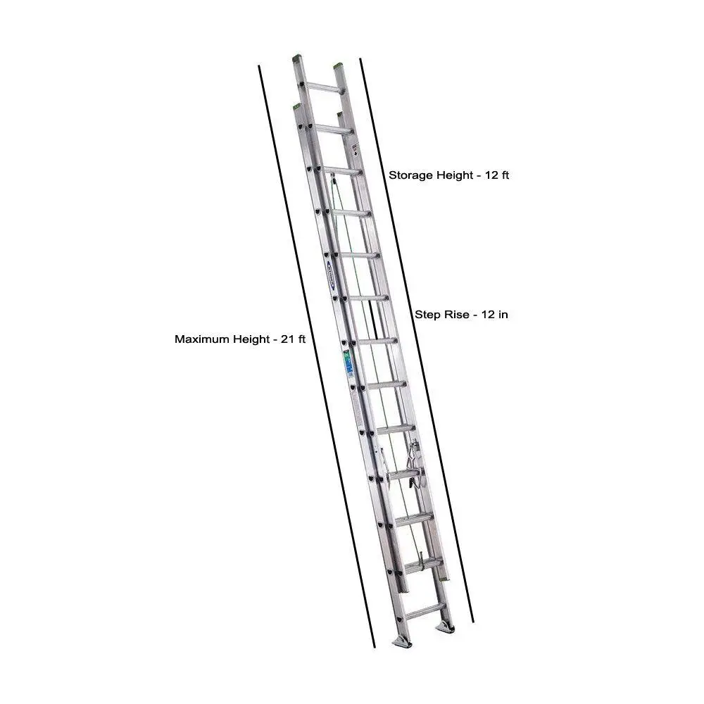 Werner 24 ft. Aluminum Extension Ladder with 225 lbs. Load Capacity Type II Duty Rating