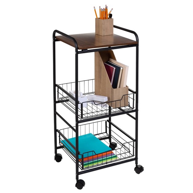 Honey can do 3 Tier Slim Rolling Cart With Pull Out Baskets