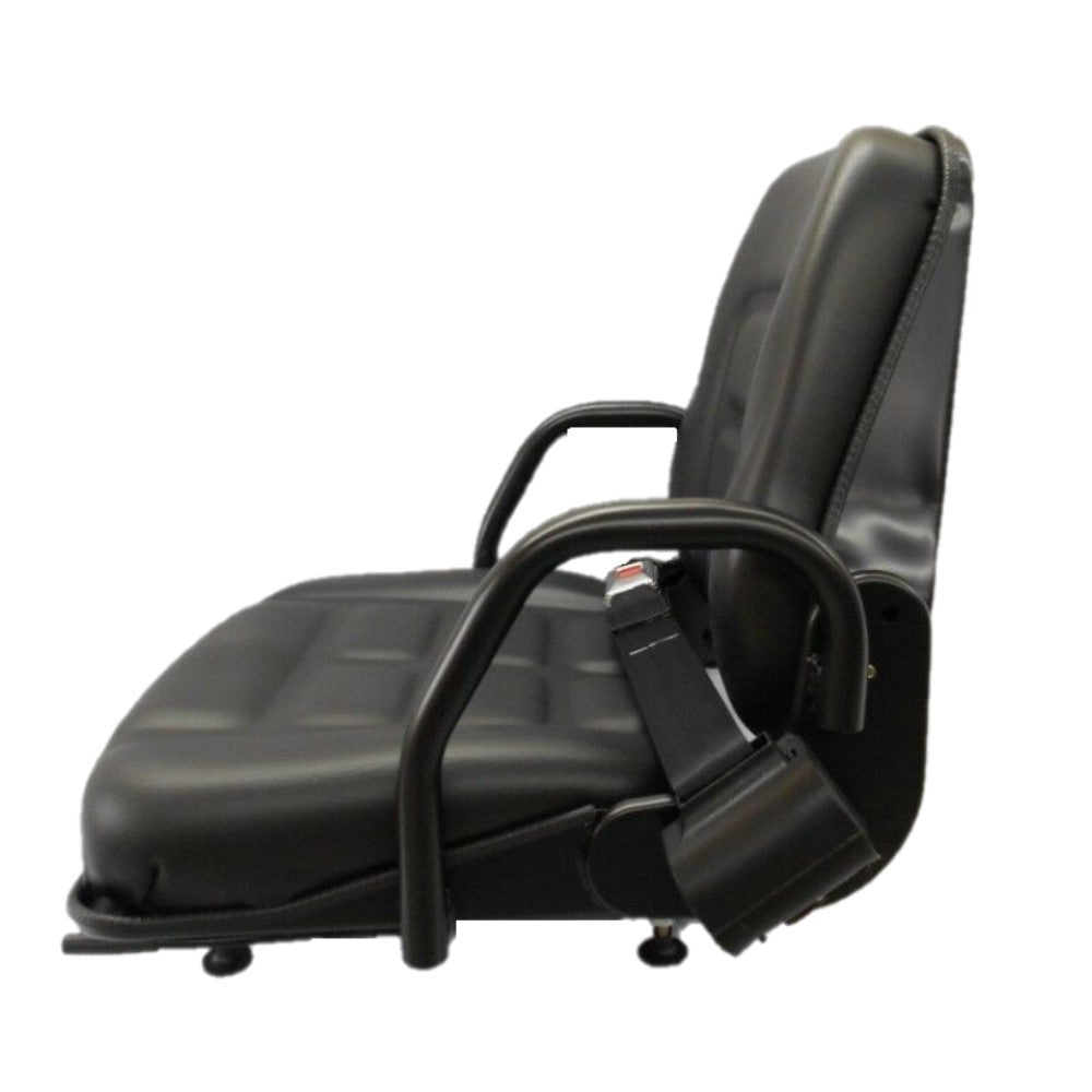 Black Vinyl Seat with Fold-Down Back Cushion 355202BK Fits ZTRs Forklifts and More