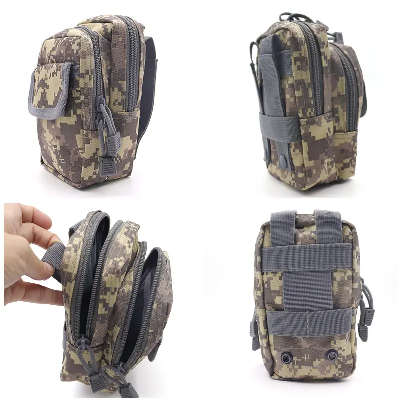 Outdoor Camping Hiking Pouch Slingshot Bag Steel Ball One Package MOLLE System Camouflage Portable Small Object Storage Bag