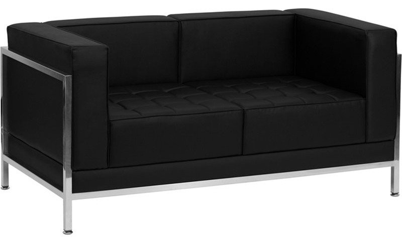 Flash Furniture Hercules Imagination Leather Sofa and Loveseat Set in Black   Contemporary   Living Room Furniture Sets   by GwG Outlet  Houzz