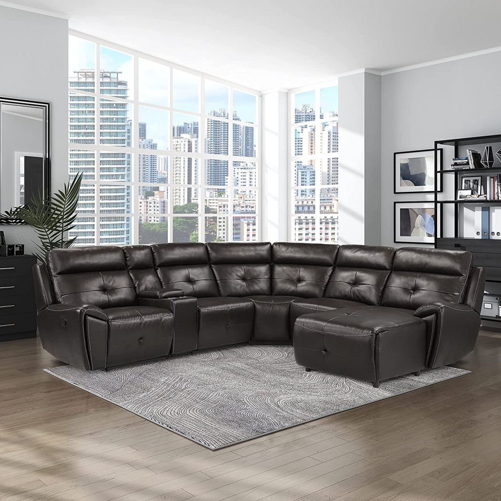 Modular Theater Seating  2 Recliners  ampPush Back Chaise   Modern   Theater Seating   by Decor Love  Houzz