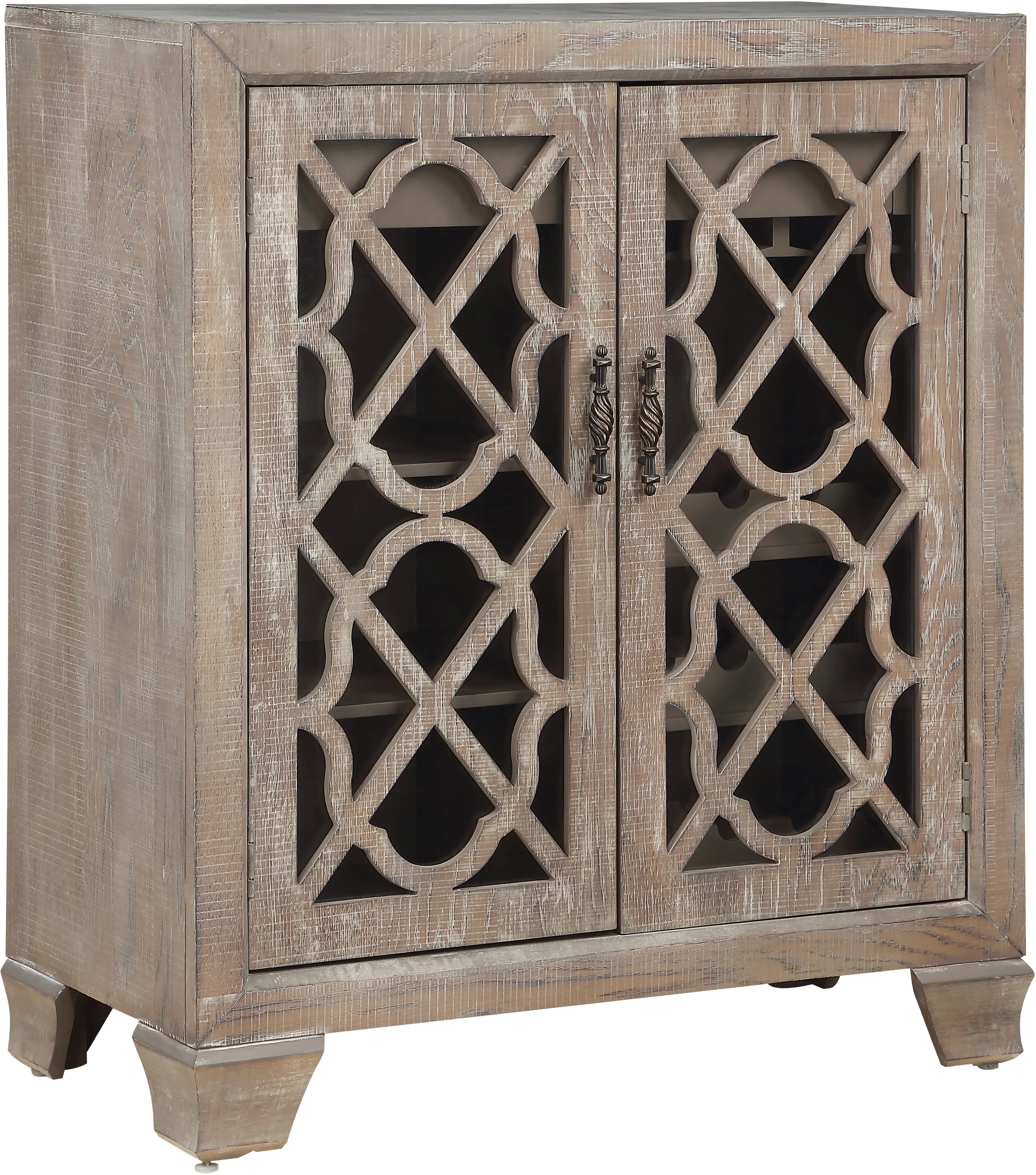 Light Brown Two Door Wine Cabinet