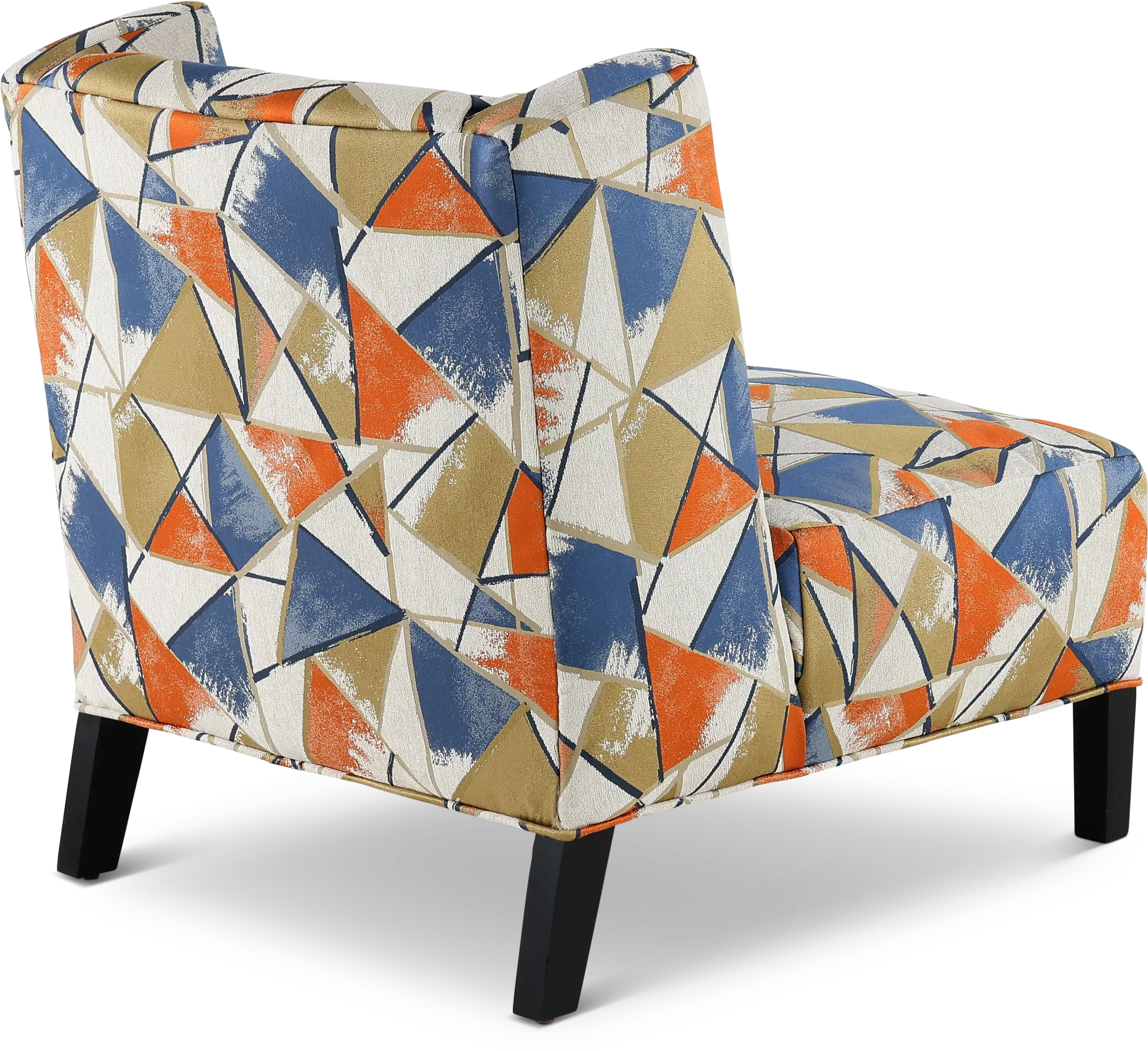 Piccolo Cream， Orange， and Blue Accent Chair