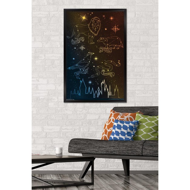 Trends International The Wizarding World Harry Potter Houses In The Stars Framed Wall Poster Prints