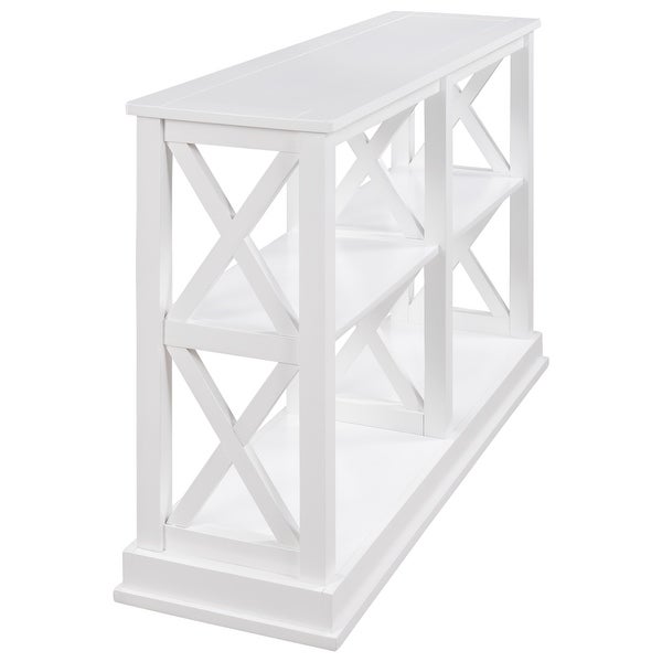 Console Table with 3-Tier Open Storage Spaces and 