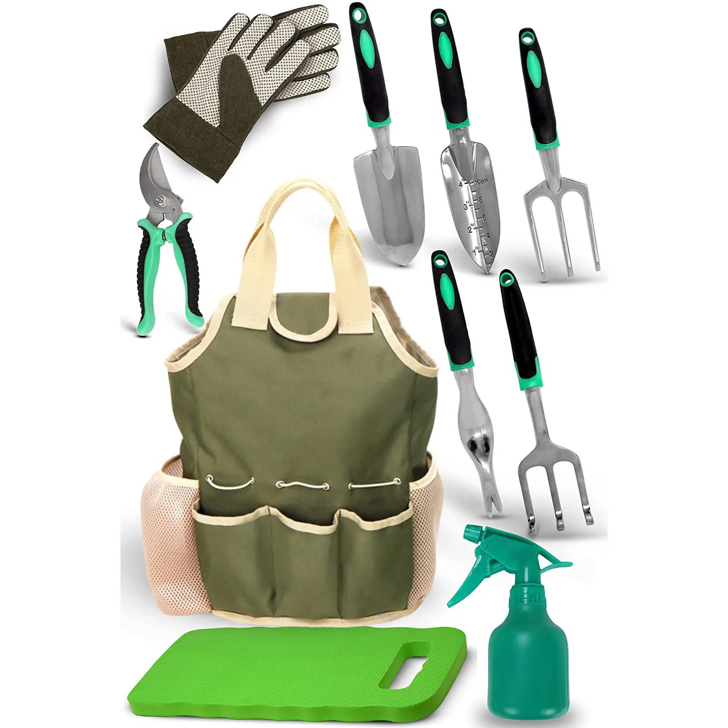 10PCS Garden Tools Kit Set Wholesales Aluminum oy Agricultural Gardening Hand Tools Bag Weeder Rake Shovel Trowel and More