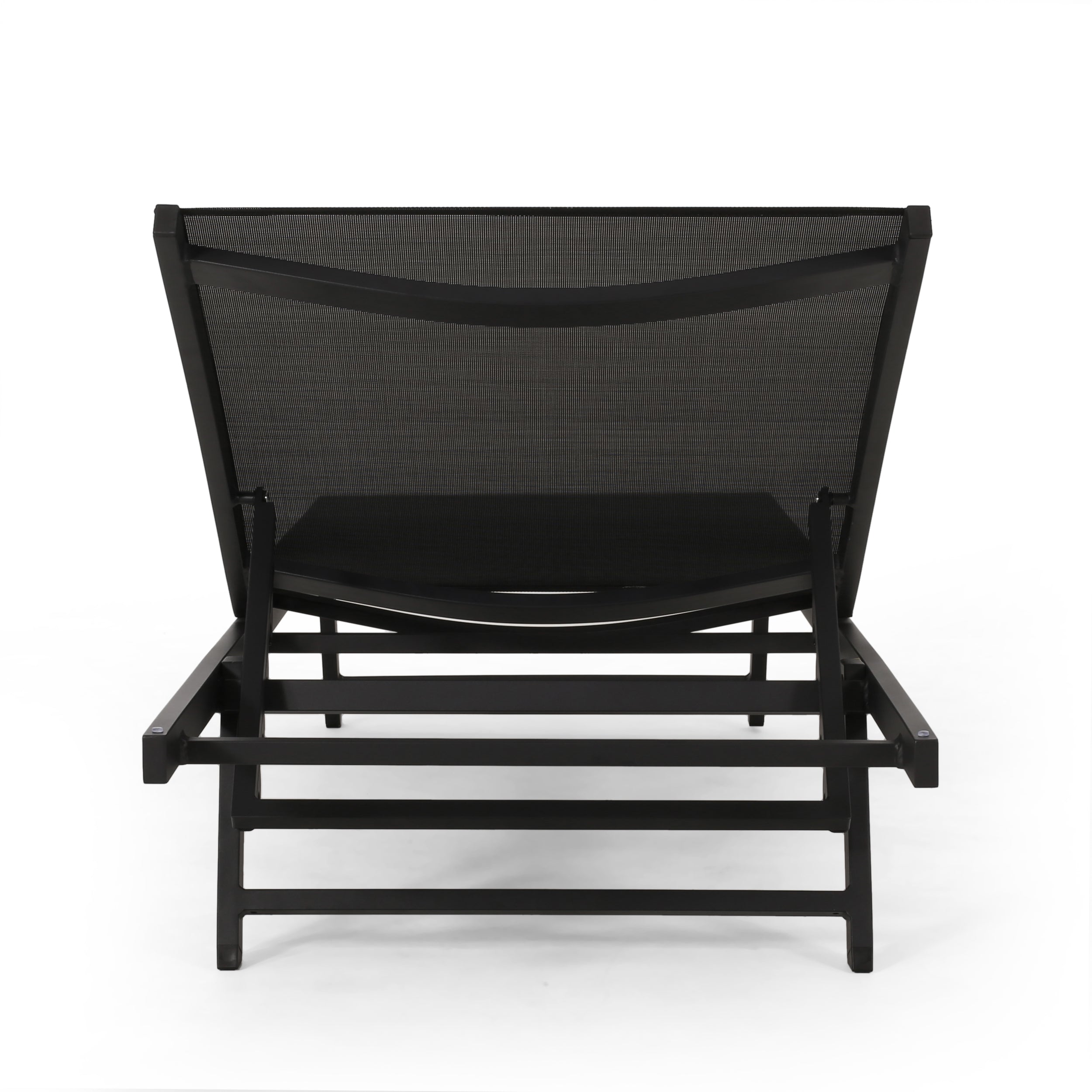 Simon Outdoor Aluminum Chaise Lounge Set with C-Shaped End Table