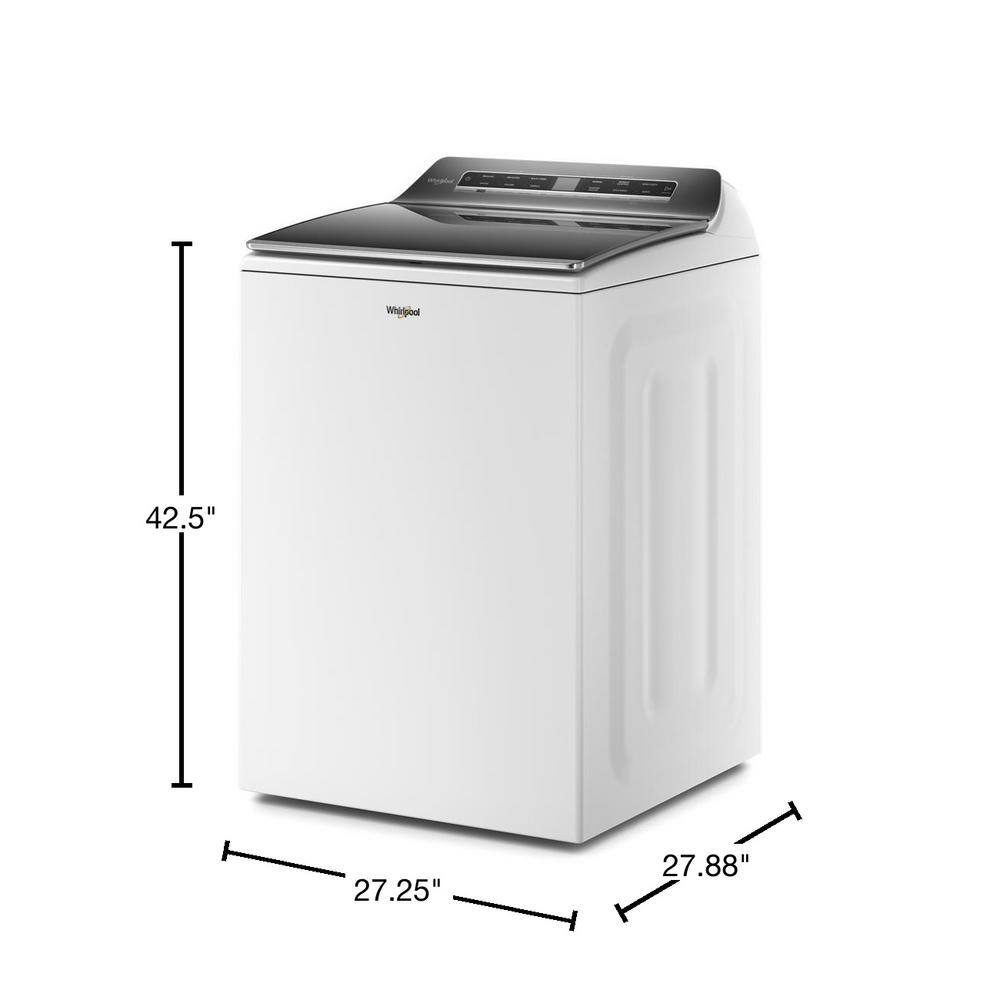 Whirlpool 5.3 cu. ft. Smart Top Load Washing Machine in White with Load and Go Built-In Water Faucet and Stain Brush ENERGY STAR WTW7120HW