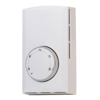 Cadet Single-pole 22 Amp Line Voltage 120240208-volt Mechanical Wall-mount Non-programmable Thermostat in White T521-W