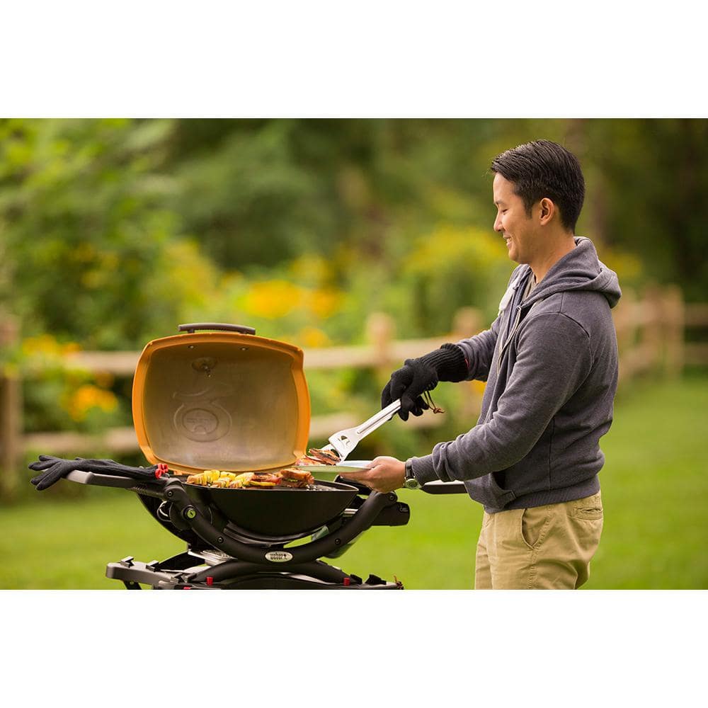 Weber Q 1200 1-Burner Portable Tabletop Propane Gas Grill in Black with Built-In Thermometer 51010001