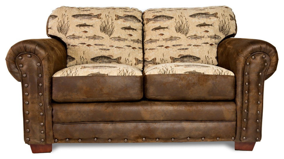 American Furniture Classics Model 8502 70 Angler  x27s Cove Loveseat   Rustic   Loveseats   by Beyond Stores  Houzz